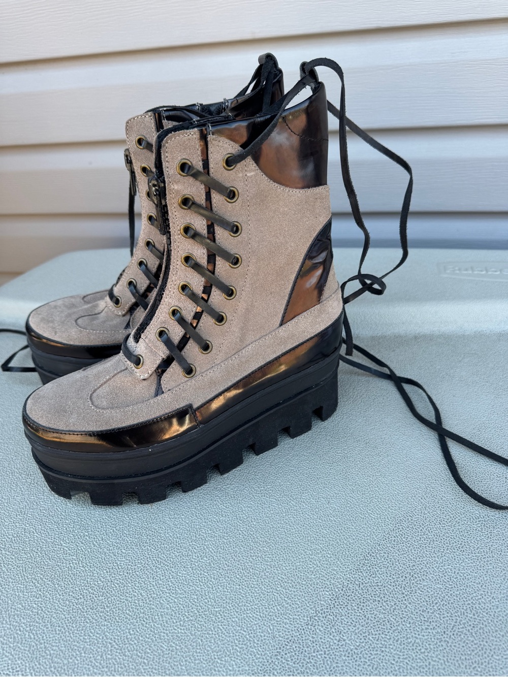 Jeffrey Campbell Andover Platform boots Womens size 6.5M New - Picture 3 of 11